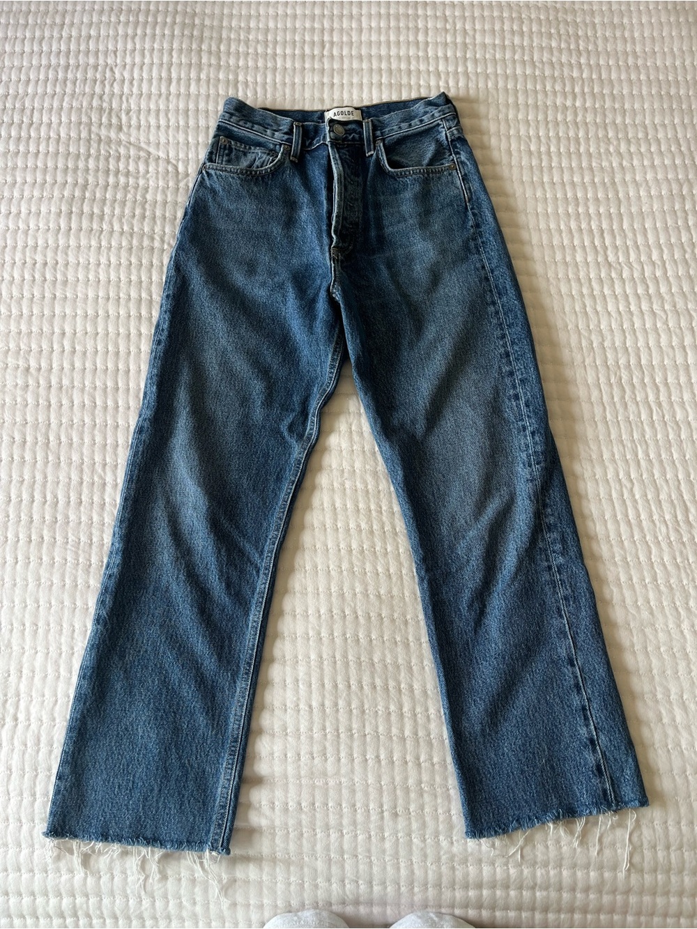 Agolde Women's 90s Pinch Waist Straight Leg Jeans in Dark Blue Denim 24